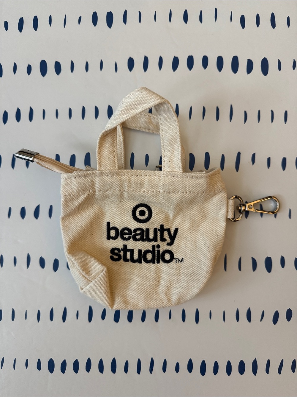 Target Beauty Studio Cream Canvas Mini Tote Bag Charm